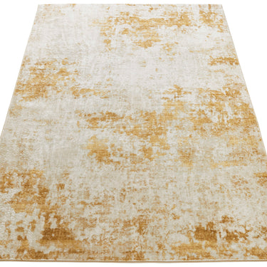 Consept Looms Lux LUX11 Machine Gold Washable Non-Slip Abstract Geometric Rug