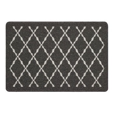 My Stain Resistant Arbor Charcoal Grey Washable Non-Slip Polypropylene Geometric Hallway Runner Rug - 67x100 cm (2'3"x3'3")