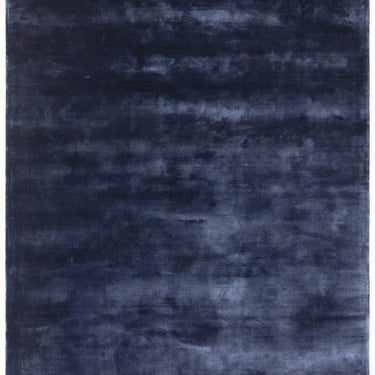 Katherine Carnaby Chrome Hand Made Rug Modern Plain Viscose Silky Shiny Luxurious Ink Blue Rug