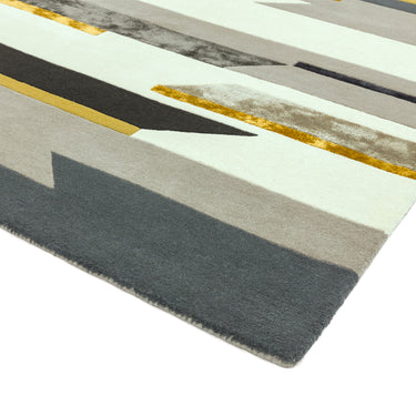 Matrix Rhombus Geometric Rug Hand Made Soft Wool Rug in Mustard