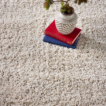 Hadley Thick Fluffy Sumptuous Cream By Polypropylene Shaggy Modern Rug