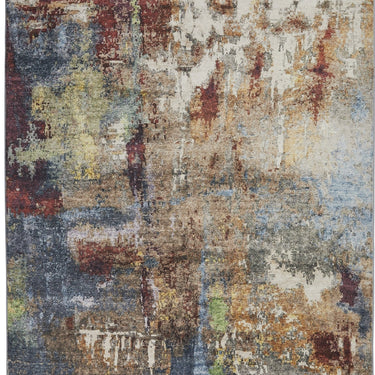 Lux Washable LUX05 Modern Abstract Non-Slip Machine Washable Rug in Multi Colours