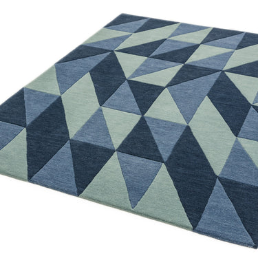 Reef Flag RF04 Geometric Pattern Hand Tufted Rug Hallway Runner in Blue