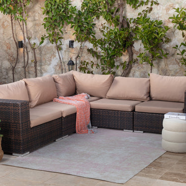 Barbados Modern Indoor / Outdoor Beige Mauve Rug in 200 x 275 cm