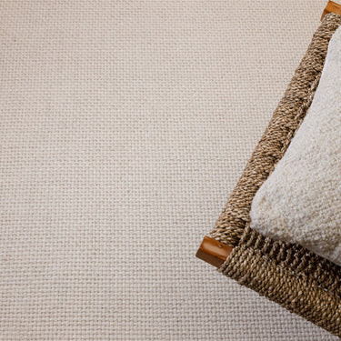 Finley Plain Hand Made Wool Polyester Organic Textured Modern Ivory Rug