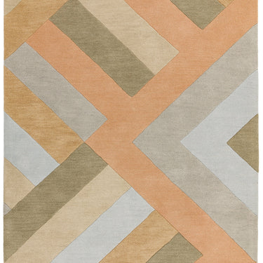 Reef Big Zig RF03 Geometric Pattern Hand Tufted Rug Hallway Runner in Coral