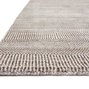 Asiatic London Darcy Mushroom Striped Luxury By Katherine Carnaby Hand-Woven Wool Viscose Geometric Rug