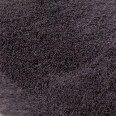 URCO Luxe Faux Fur Super Charcoal Grey Shaggy Textured Plain Rug
