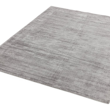 Blade Plain Silky Hand Woven Viscose Soft Rug Runner in Silver