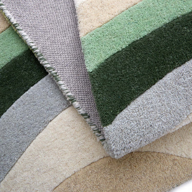 Origins Acasta Wave Green Wool Cotton Abstract Rug