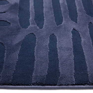 Origins Pathway Navy Blue Non-Slip Cotton Abstract Rug