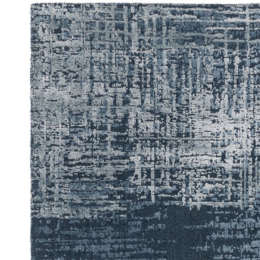 Torino Modern Abstract Rug for Living Room Bedroom Dining Room Wool Viscose Rug in Petro Blue