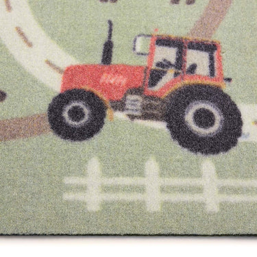 My Play Farmyard Track Countryside Kids Washable Non-Slip Soft Rug 100x150 cm