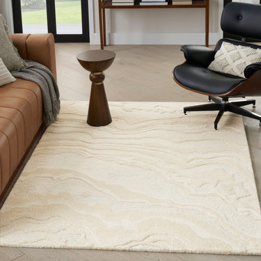 Graceful GRU01 Ivory Modern Abstract Wool Rug & Hallway Runner by Nourison