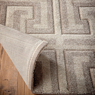 Origins Elegant Greek Key Geometric Rug in Taupe/Beige