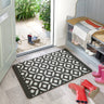 My Stain Resistant Crescent Pattern Charcoal Washable Non-Slip Polypropylene Geometric Hallway Runner Rug - 50x80 cm (1'8"x2'7")