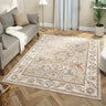 Alia Keyon Beige Cream Traditional Floral Bordered Rug - Medium 120x170 cm (4'x5'6")