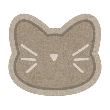 Howler and Scratch Pet Patterned Shaped Cat Face Washable Non-Slip Rug 49x56 cm