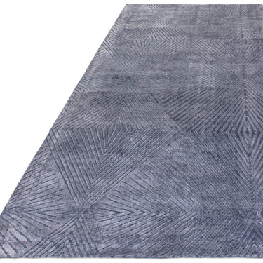 Blaize Geometric Rug by Clarke & Clarke Soft Silky Quality Viscose Geometric Design Rug in Blue Twilight
