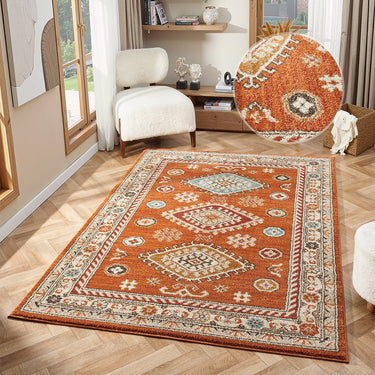 Cashmere 5567 Terracotta Oriental Traditional Floral Kilim Hallway Runner Rug