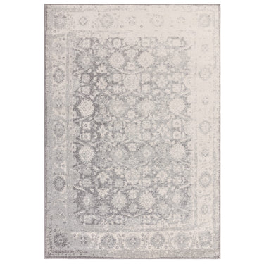 Muse MU27 Heritage Grey Polypropylene Traditional Abstract Bordered Rug