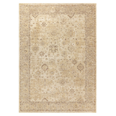 Asiatic London Heriz HE05 Ornate Beige High-Low Texture Traditional Vintage Textured Medallion Hallway Runner Rug