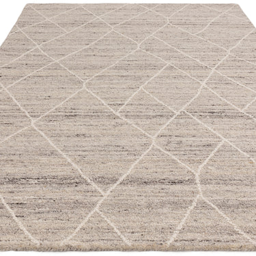 Noah Bohomian Moroccan Berber Abstract Wool Rug in Silver Grey