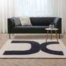 Asiatic London Canvas Balance Retro Tufted Cream Black Handmade Wool Abstract Geometric Rug - X-Large 200x290 cm (6'7"x9'6")