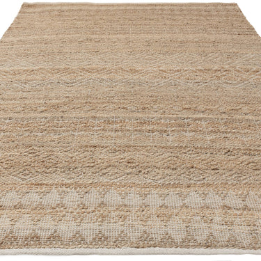Asher Hand Woven Jute Cotton Tribal Pattern Natural Rug