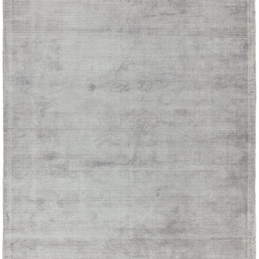Reko Modern Contemporary Plain Hand Woven Viscose Silky Silver Rug
