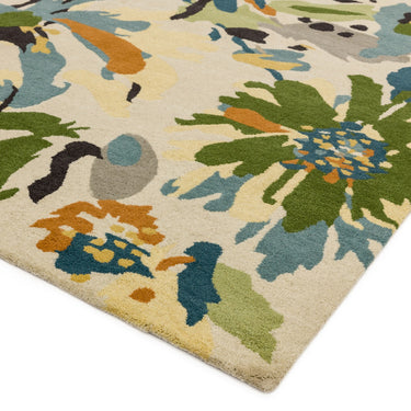 Reef Floral RF11 Hand Tufted Rug in Green Multi