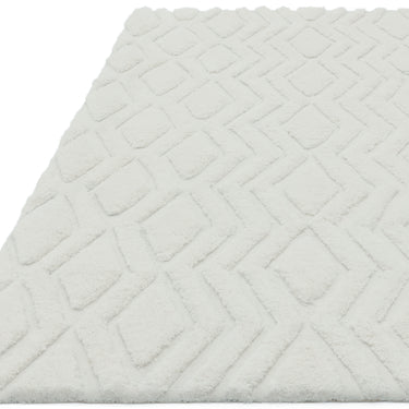 Asiatic London Harrison Off White Living Diamond Pattern Super Handmade Shaggy Geometric Rug