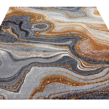 Consept Looms Amara AMA107 Onyx Granite Stone Patterns Blue Bronze Handmade Jute Abstract Rug