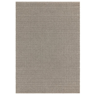 Ravine Hand Made Wool Plain Ribbed Texture Grey Beige Rug