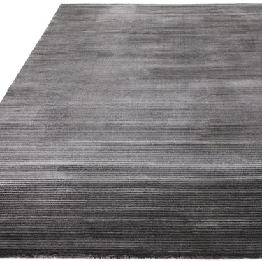 Asiatic London Kuza Stripe Soft Silky Velvety Charcoal Grey Polypropylene Abstract Textured Rug 120x170 cm
