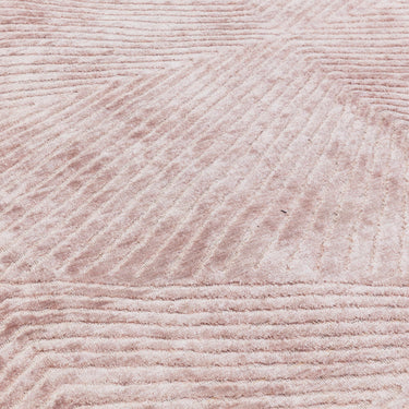 Blaize Geometric Rug by Clarke & Clarke Soft Silky Quality Viscose Geometric Design Rug in Blush Pink