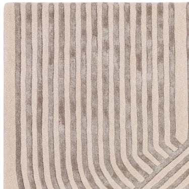 Asiatic London Matrix Solstice MAX99 Viscosesoft Silky Ivory White Hand-Carved Wool Abstract Rug