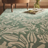 Heritage Pure Damask Tufted Teal Green Wool Cotton Traditional Floral Rug - Medium 120x170 cm (4'x5'6")