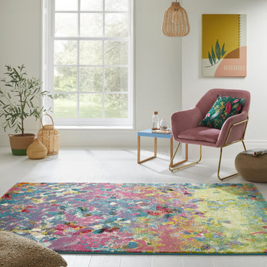 Consept Looms Art108 Multi Pictorial Pop Multicoloured Polypropylene Abstract Floral Rug