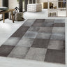 Costa 3526 Brown x5 Jute Polypropylene Checked Rug 80x150 cm