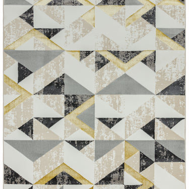 Asiatic London Orion Flag Metallic Grey Silver Gold Jute Polypropylene Abstract Geometric Rug 200x290 cm