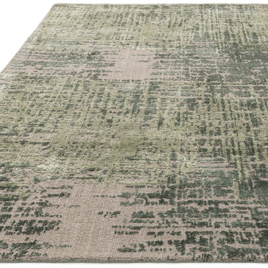 Torino Abstract Rug for Living Room Bedroom Dining Room Wool Viscose Rug in Forest Green