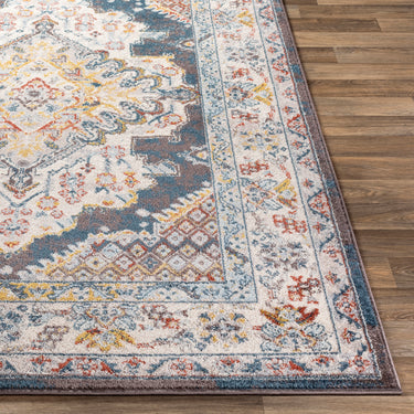 Ankara AKR2303 Antique Blue Brown Multi Coloured Polypropylene Oriental Traditional Vintage Rug