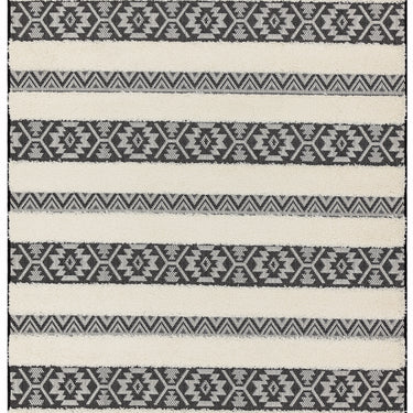 Monty Striped Tribal Indoor Outdoor Rugs in Black Cream and Natural