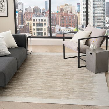 Grand Street GRN04 Silky Ivory Taupe By Abstract Modern Soft Rug - Medium 119x180 cm (3'11"x5'11")