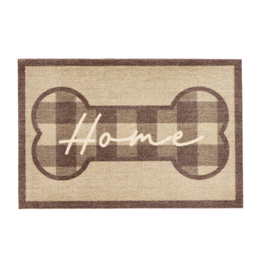 Howler and Scratch Pet Plaid Bone Washable Non-Slip Doormat