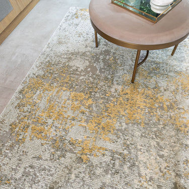 Rossa ROS03 Modern Abstract Rug in Silver Gold