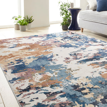 Consept Looms Liberty LIB110 Cobalt Multi Washable Non-Slip Modern Rug