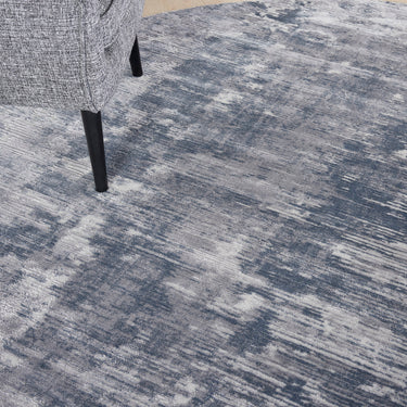 Rustic Textures RUS05 Modern Abstract Circle Round Rug in Grey