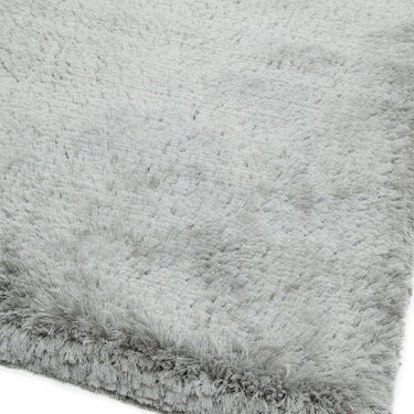 Plush Plain Shaggy High Pile Thick Silky Fluffy Soft Hand Woven Silver Rug